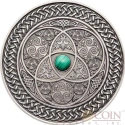 Читать новость нумизматики - Фиджи выпускает серебряную монету с кельтским узлом-мандала и натуральным малахитом