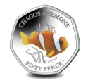 Читать новость нумизматики - Цветная рыбка-клоун Chagos Anemone на монете 50 пенсов