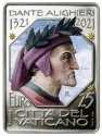 Читать новость нумизматики - Цветной портрет Данте Алигьери на прямоугольных 25 евро