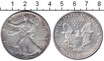 Монета США 1 доллар Серебро 1991 XF
