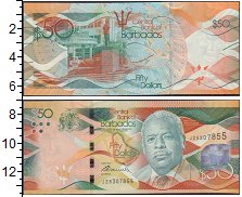 Банкнота Барбадос 50 долларов 2013 UNC-