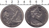 Монета Новая Зеландия 1 доллар 1969 Елизавета II Медно-никель XF