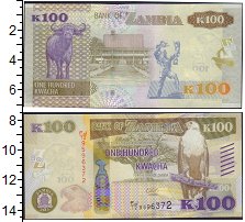 Банкнота Замбия 100 квач UNC