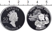 Монета Канада 50 центов 2001 Елизавета II Серебро Proof-