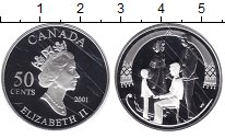 Монета Канада 50 центов 2001 Елизавета II Серебро Proof-