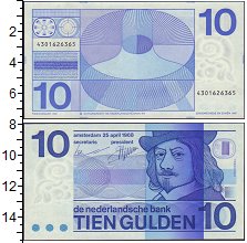 Банкнота Нидерланды 10 гульденов UNC-