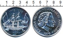 Монета Антильские острова 25 гульденов Серебро 1976 UNC