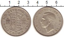 Монета Великобритания 1/2 кроны 1940 Георг VI Серебро XF