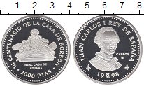 Монета Испания 2000 песет Серебро 1998 Proof