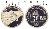 Монета Франция 100 франков 1989 Олимпиада 92 Серебро Proof