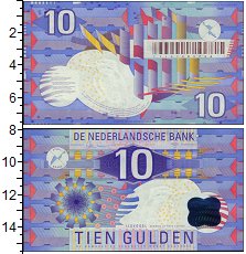 Банкнота Нидерланды 10 гульденов 1997 UNC-