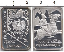 Монета Польша 10 злотых Серебро 2007 Proof-