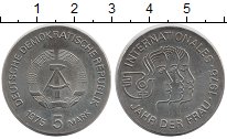 Монета ГДР 5 марок Медно-никель 1975 UNC