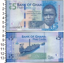 Банкнота Гана 5 седи 2017 UNC