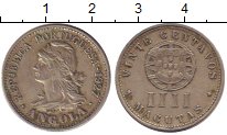 Монета Ангола 20 сентаво Медно-никель 1927 XF