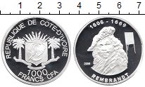 Монета Кот-д`Ивуар 1000 франков Серебро 2006 Proof