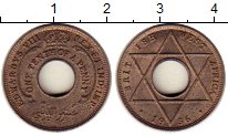 Монета Западная Африка 1/10 пенни 1936 Эдуард VIII Медно-никель UNC-