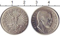 Монета Италия 1 лира 1906 Витторио Эммануил III Серебро XF-