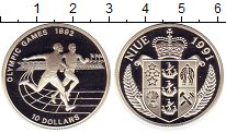 Монета Ниуэ 10 долларов 1991 олимпийские игры Серебро Proof-