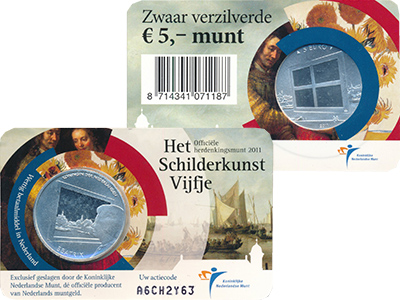 Монета Нидерланды 5 евро Посеребрение 2011 UNC