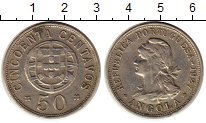Монета Ангола 50 сентаво Медно-никель 1927 XF