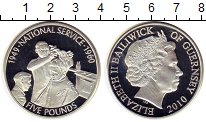 Монета Гернси 5 фунтов 2010 Елизавета II Серебро Proof