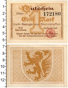 Банкнота Германия : Нотгельды 1 марка Брауншвейг UNC