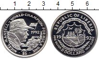 Монета Либерия 5 долларов Серебро 1992 Proof