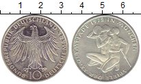 Монета ФРГ 10 марок Серебро 1972 UNC-