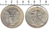 Монета США 1 доллар Серебро 1991 UNC-
