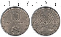 Монета ГДР 10 марок Медно-никель 1975 UNC-