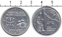 Монета Португалия 200 эскудо Серебро 1992 UNC-