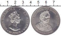 Монета Остров Святой Елены 50 пенсов 2000 Елизавета II - Королева...