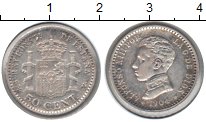Монета Испания 50 сентим 1904 Альфонсо XIII Серебро XF