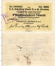 Продать Банкноты Германия : Нотгельды 500 марок 1922 