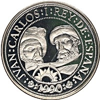 Продать Монеты Испания 1000 песет 1990 Серебро