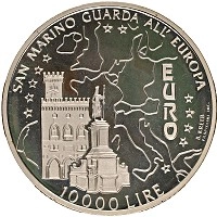 Продать Монеты Сан-Марино 10000 лир 1996 Серебро