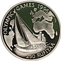 Продать Монеты Мальдивы 250 руфий 1996 Серебро