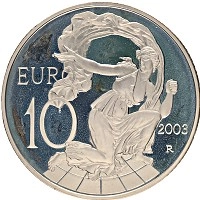Продать Монеты Италия 10 евро 2003 Серебро