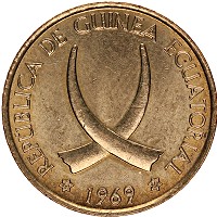 Продать Монеты Экваториальная Гвинея 1 песета 1969 Медно-никель