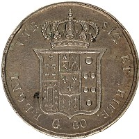 Продать Монеты Неаполь 60 гран 1857 Серебро