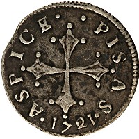 Продать Монеты Пиза 1/2 джулио 1721 Серебро