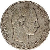 Продать Монеты Дания 2 кроны 1876 Серебро