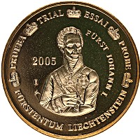 Продать Монеты Лихтенштейн 20 евроцентов 2005 Латунь