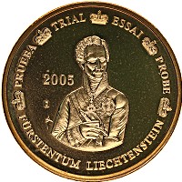 Продать Монеты Лихтенштейн 10 евроцентов 2005 Латунь