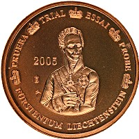 Продать Монеты Лихтенштейн 1 евроцент 2005 Бронза