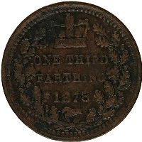 Продать Монеты Великобритания 1/3 фартинга 1878 Бронза