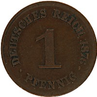 Продать Монеты Германия 1 пфенниг 1876 Медь