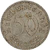 Продать Монеты Третий Рейх 50 пфеннигов 1940 Цинк