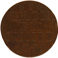 Продать Монеты Гронингем 1 дьюит 1771 Медь